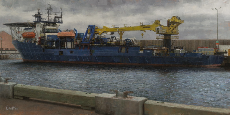 ship, 4K, painting, container ship, ports