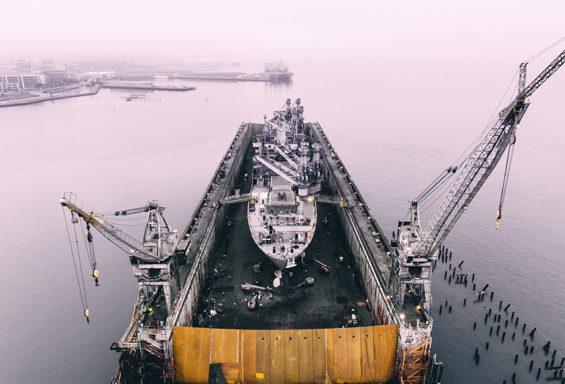 mode of transportation, body of water, architecture, harbor, cruise, sea, cargo ship, commercial Dock, container ship, no people, oil, 2K, ship, shipping