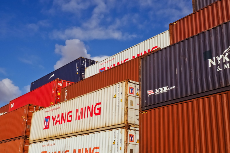 corrugated, architecture, trade, storage, day, sales, low angle view, 4K, no people, container port, built structure, industry, cloud - sky, freight transportation