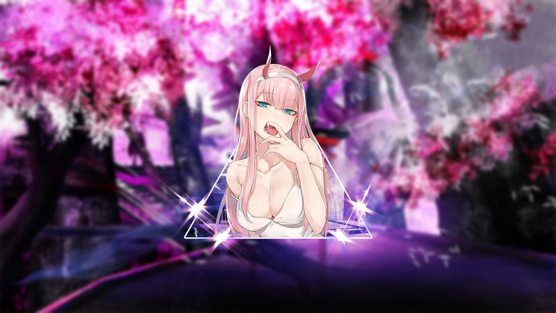 Zero Two (Darling in the FranXX), anime, anime girls, anime girls eating, landscape, ZeroTwo, 1080P