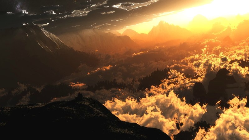 cloud - sky, tranquil scene, outdoors, scenics - nature, environment, mountain peak, sea, sky, tranquility, mountain range, sunlight, tree, plant, mountain