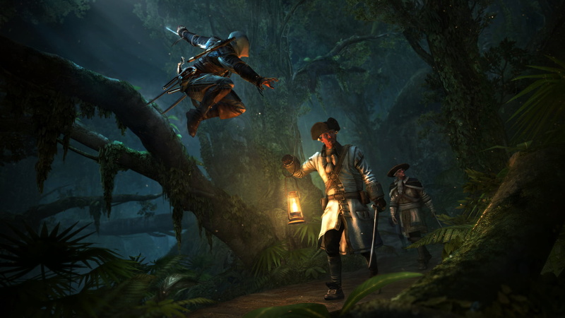 standing, men, forest, mature men, killer, Assassins Creed IV: Black Flag, 1080P, mid adult, group of people, people, tree, holding, nature, outdoors