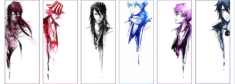 Hitsugaya Toshiro, Kuchiki Byakuya, Kurosaki Ichigo, Mugetsu, Ichimaru Gin, Urahara Kisuke, 2K, panels, Ulquiorra Cifer
