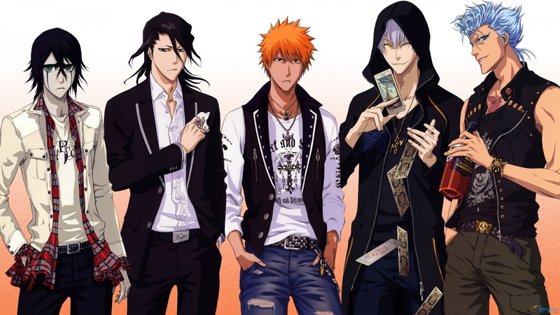 Grimmjow Jaegerjaquez, 1080P, anime, Bleach, Kurosaki Ichigo, Ulquiorra Cifer, Kuchiki Byakuya, Ichimaru Gin