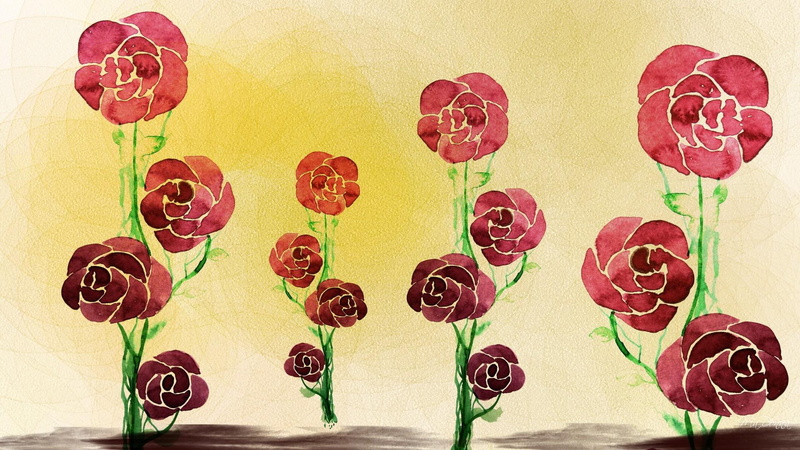 paint, roses, abstract, 3d and abstract, firefox persona, flowers, 1080P, row