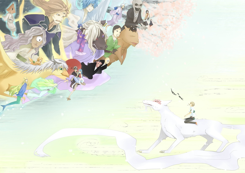 leisure activity, Natsume Yuujinchou, Natsume Book of Friends, lifestyles, outdoors, women, creativity, flower, 4K, representation, digital composite