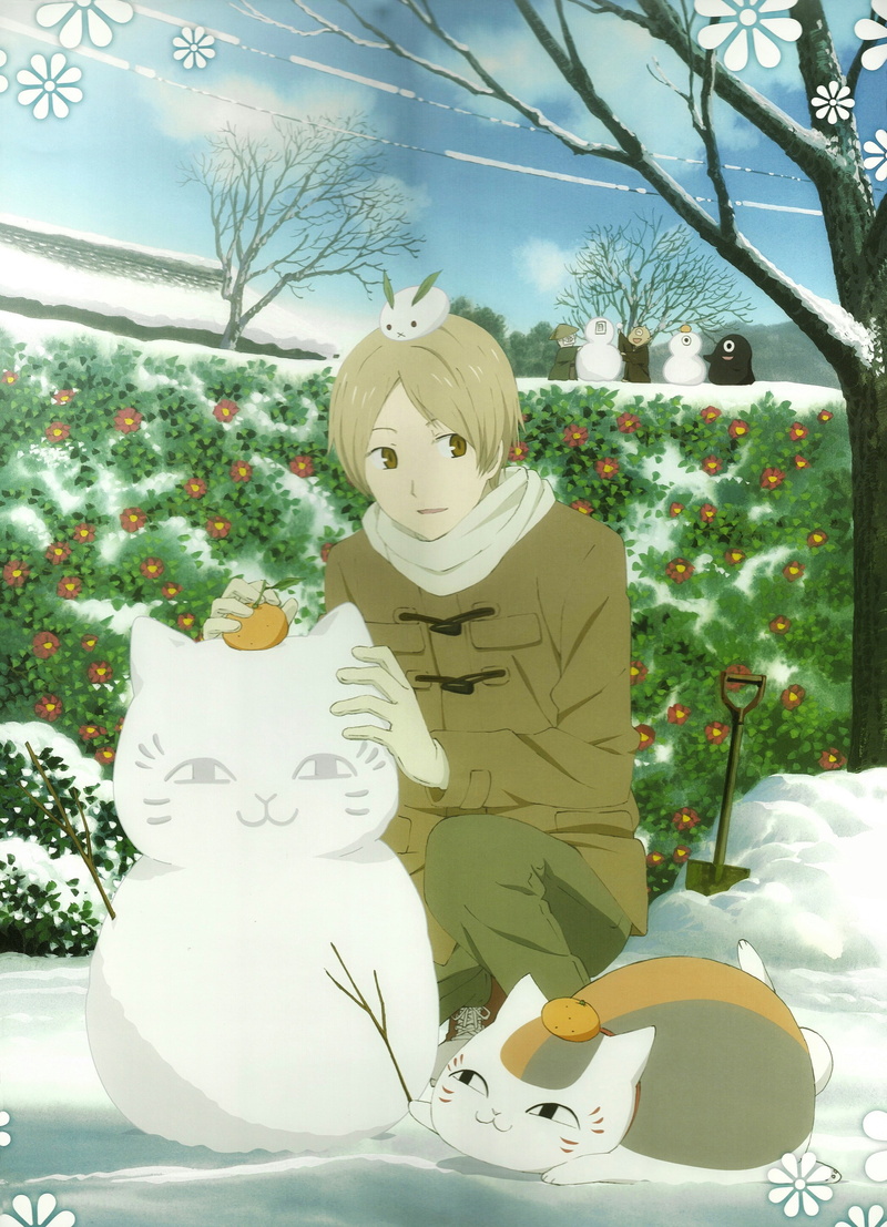 belief, no people, tree, sculpture, religion, spirituality, Natsume Yuujinchou, Natsume Book of Friends, celebration, male likeness, winter, decoration