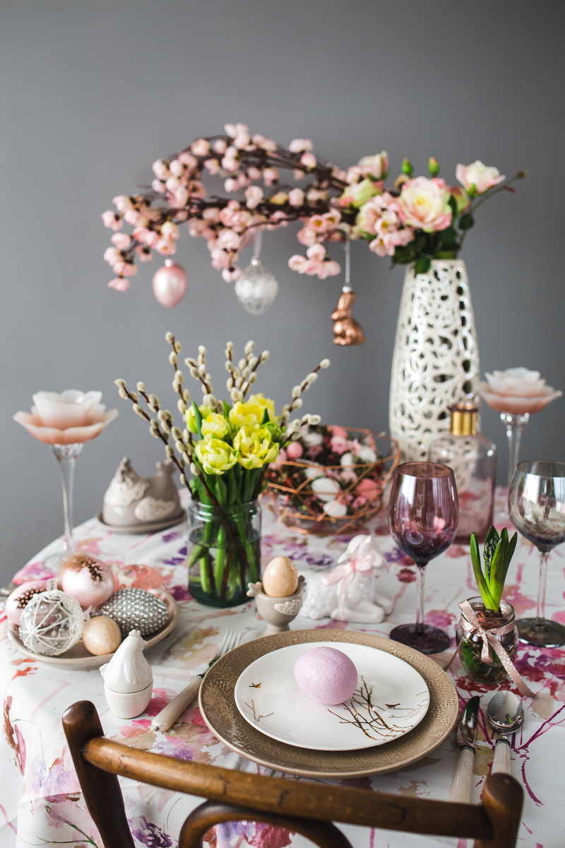 pink, no People, flowers, flower, celebration, catkins, table, sweet, luxury, tablecloth, close-up, crockery, Easter table, dinner, drink, beauty in nature