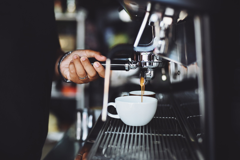 drink, human body part, restaurant, finger, hot drink, man, coffee cup, espresso, coffee, work, espresso maker, equipment, coffee maker, human hand, indoors