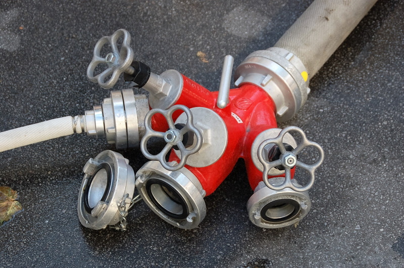 water, blood, garbage, silver colored, steel, equipment, rescue, distributor, red, no people, vehicles, recycling, hoses, splitter, pipeline, environmental issues