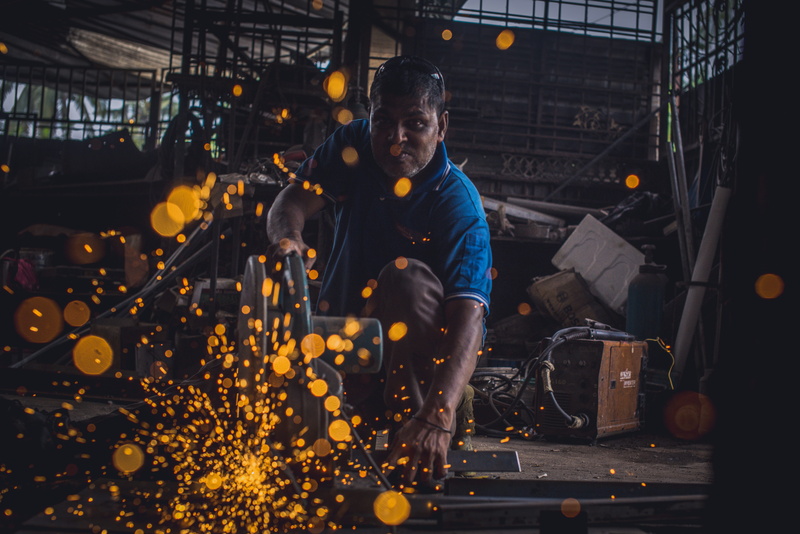 men, people, working, workshop, industrial, welder, steel, indoors, skill, equipment, machine, standing, metal industry, machining, protection, man, light