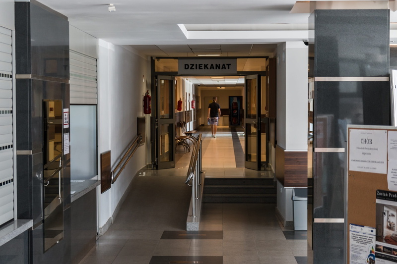 the deans office, architecture, walking, modern, building and construction, polytechnic university which, communication, standing, illuminated, the interior of the