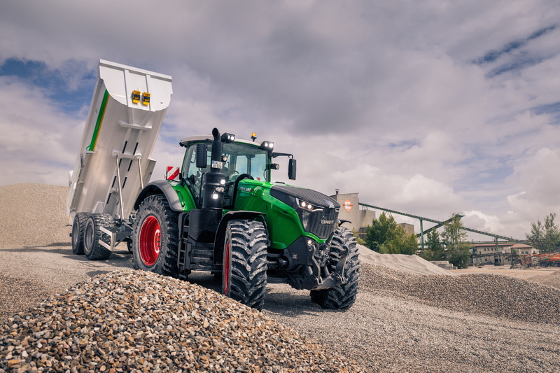 gravel, 5K, the sky, piles of stone, the trailer, wheel, white, agricultural machinery, green, tractor, Fendt 1050 Vario, Fendt, the trailer-truck