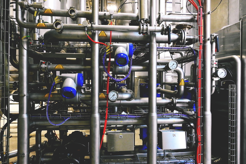 computer network, metal, pipe - tube, factory, electrical equipment, network server, no people, cable, machinery, communication, technology, internet, industry