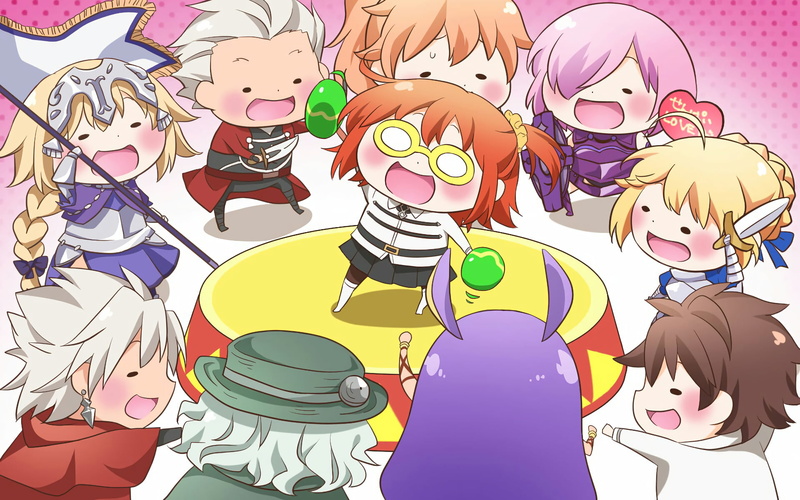 Shirou Kotomine, Fujimaru Ritsuka (Male), Shielder (Fate/Grand Order), Saber (Fate Series), Fate Series, talking, mammal, human representation, multi colored