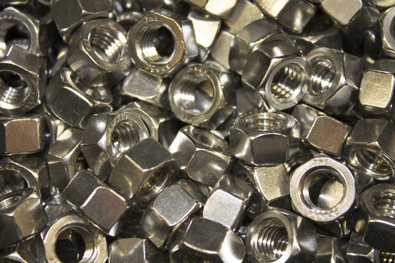 backgrounds, texture, large group of objects, still life, close-up, nut - Fastener, indoors, silver colored, full frame, metallic, alloy, chrome, industrial