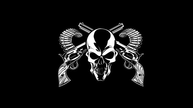 ammo, dark, bullet, ammunition, weapons, guns, 1080P, horror, skull