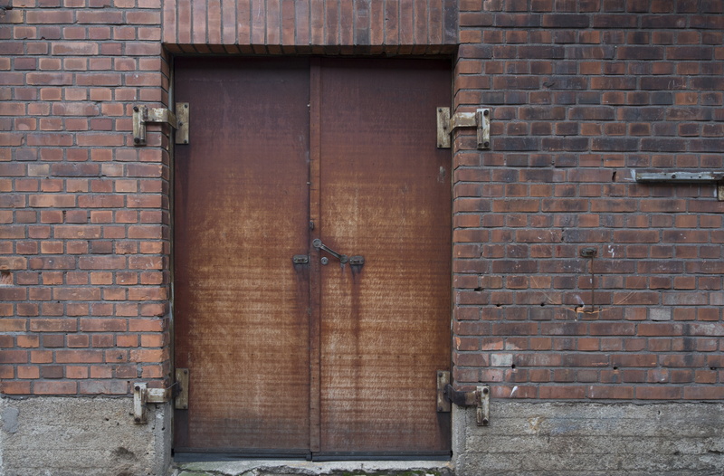 wall, brick wall, protection, built structure, no people, wall - building feature, entrance, architecture, rust, security, closed, wood - material, old