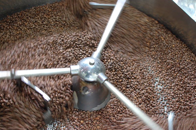 coffee, machinery, motion, food, brown, roasted coffee bean, seed, industry, manufacturing equipment, factory, high angle view, drink, close-up, grilled
