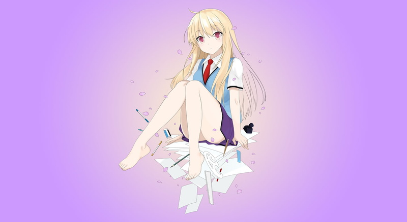 Shiina Mashiro, blond hair, studio shot, beautiful woman, women, make-up, fashion, portrait, looking at camera, hairstyle, pink background, Sakurasou no Pet na Kanojo