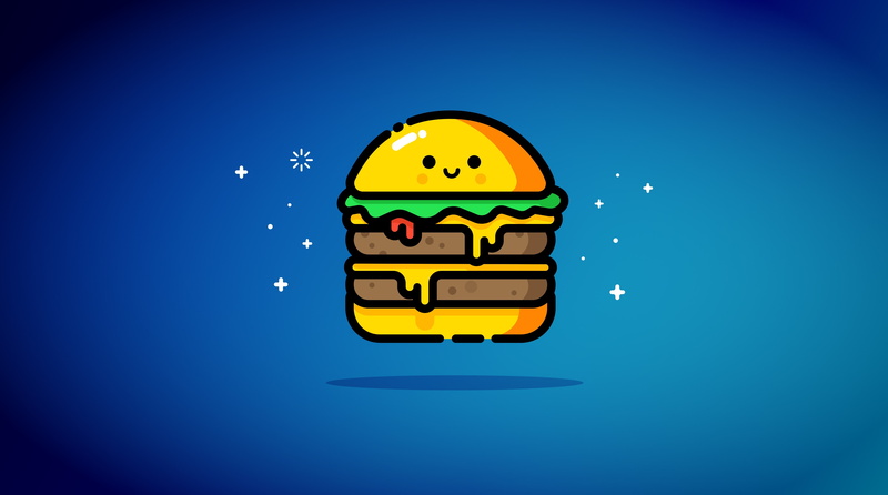 cheeseburger, Blue, 5K, Cute, Funny, Double, Burger, Smile