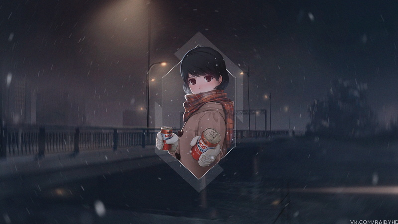 anime, anime girls, Tachibana Rui (Domestic na Kanojo), snow, picture-in-picture, 4K