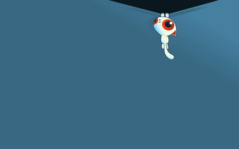 single object, cat, blue, red, guidance, clear sky, indoors, mid-air, minimalism, studio shot, day, lighting equipment, copy space, cartoon, motion, low angle view
