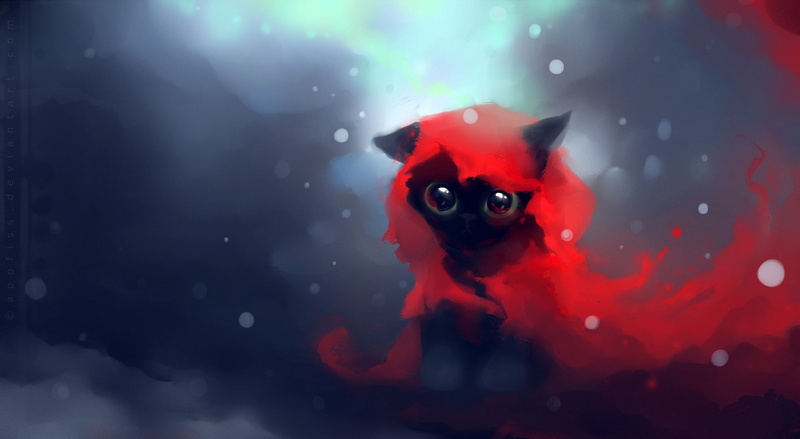 undersea, underwater, Kitten, cat painting, 1080P, Snow, swimming, black cat, Beautiful, outdoors, one animal, sea, no people, sea life, Kitty