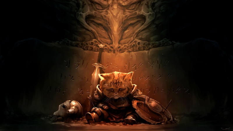 1080P, cat, The Elder Scrolls V: Skyrim, Lirik, video games, Khajiit, Darren Geers, sad
