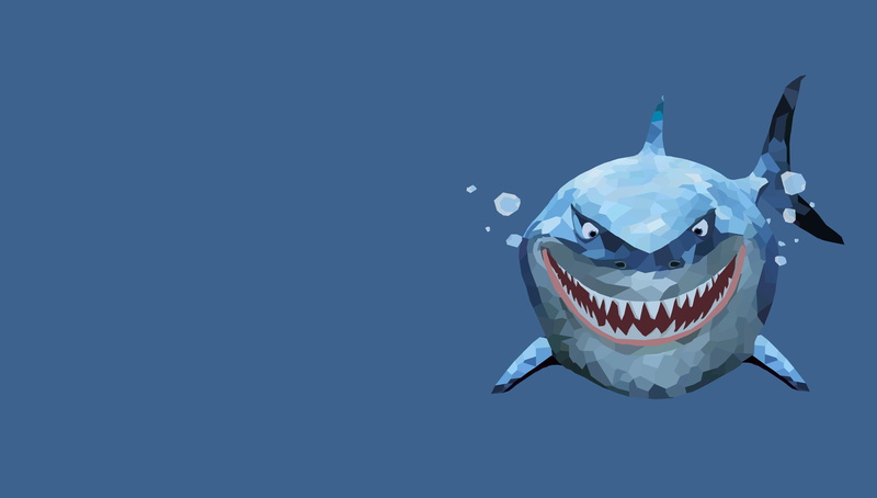 Bruce (Finding Nemo), 5K, Shark, Finding Nemo, Bubble, Blue