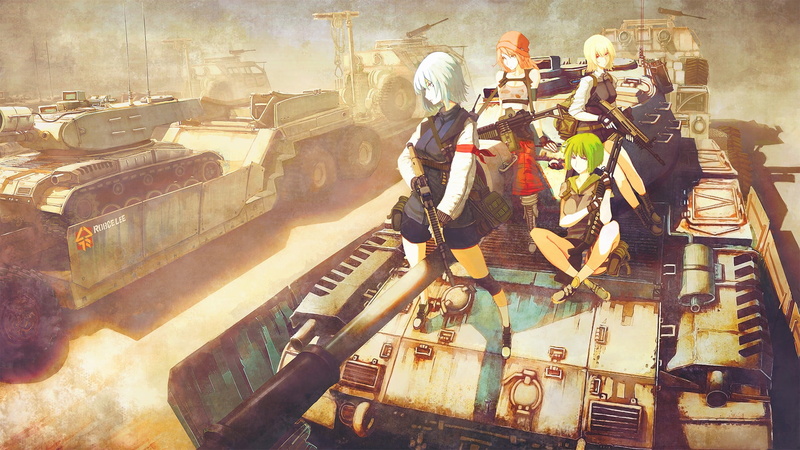people, anime, motion, smoke - physical structure, 1080P, tank, group of people, the past, senior adult, working, original characters, mode of transportation