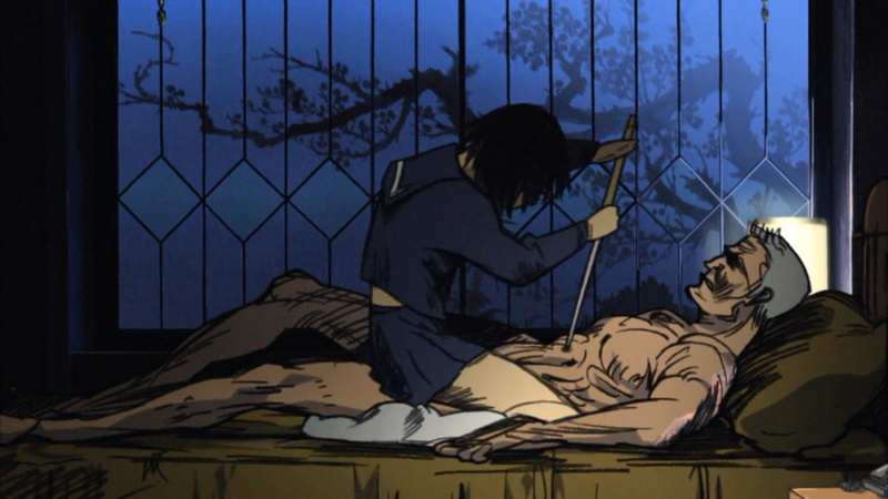 night, dark, 720P, blue, performance, indoors, waist up, architecture, one person, Kill Bill, O-Ren Ishii, sitting, sky, nature, adult, Kill Bill: Vol. 1