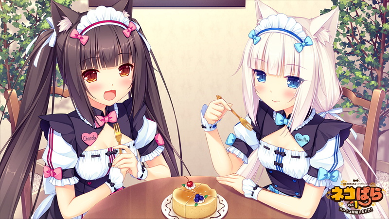 human representation, people, 1080P, table, childhood, celebration, child, disguise, uniform, clothing, Vanilla (Nekopara), girls, Anime, Chocola (Nekopara)