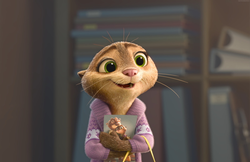 cartoon, Zootopia, 4K, Mrs. Otterton, Best Animation Movies of 2016, otter