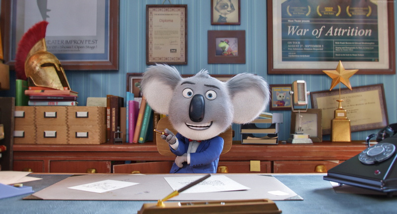 matthew mcconaughey, 4K, koala, best animation movies of 2016, Sing, buster
