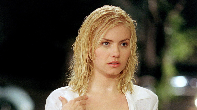 young adult, black background, front view, The Girl Next Door, 1080P, long hair, young women, women, contemplation, adult, blond hair, hair, Elisha Cuthbert