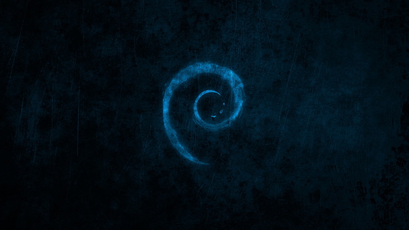 blue, Linux, Debian, brand, 1080P, spiral, dark