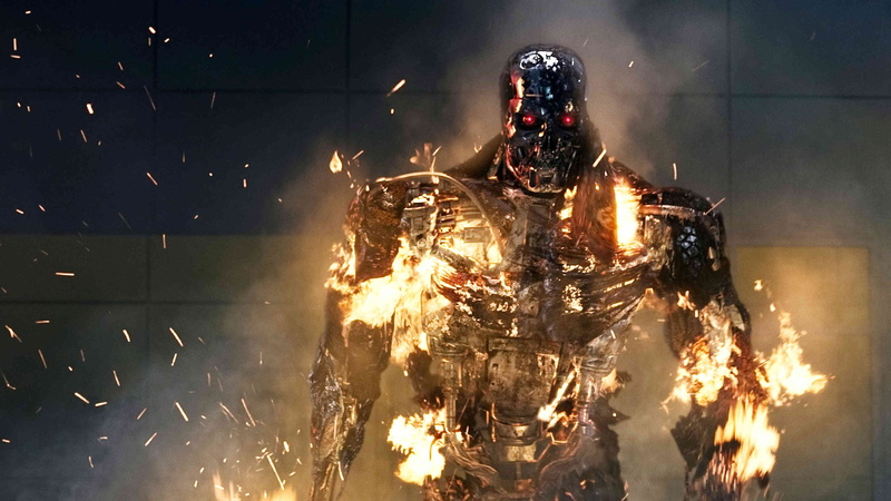 blurred motion, safety, front view, communication, fire, real people, indoors, terminator genisys, metal industry, warning sign, burning, 2K, one person