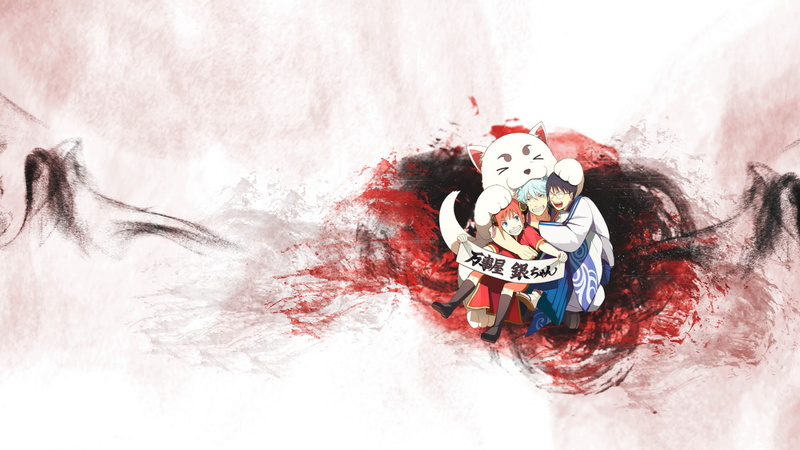 Gintoki Sakata, Anime, 1080P, Kagura (Gintama), Gintama, Sadaharu (Gintama), Shimura Shinpachi