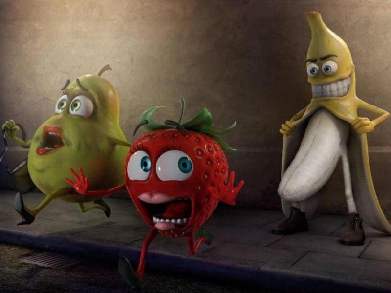 Running, panic, fun, human representation, creativity, table, male likeness, funny, berry, bananas, no people, figurine, toy, craft, souvenir, streets