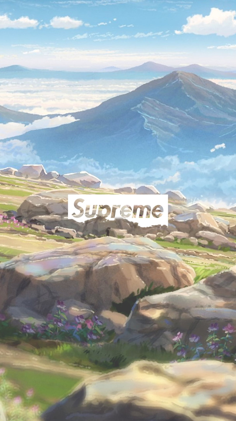 mountain range, supreme, nature, outdoors, logo, beauty in nature, Kimi no Na Wa, scenics - nature, solid, environment, 1080P, landscape, text, number