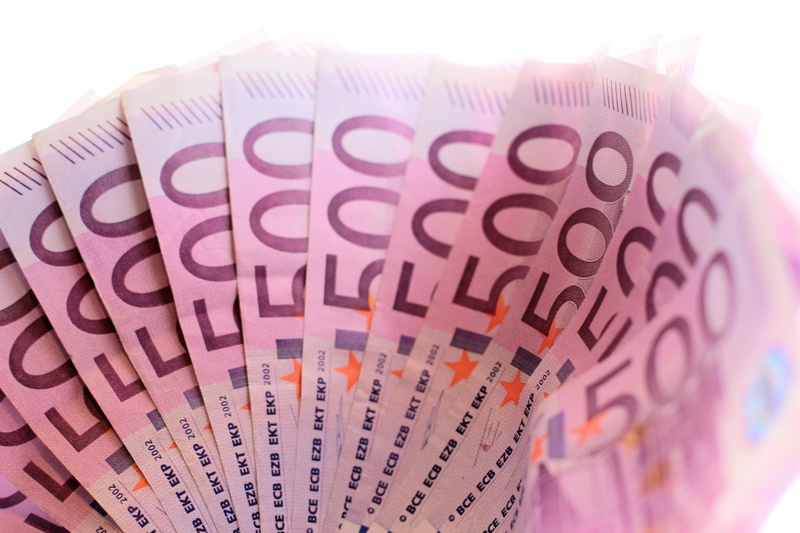 high angle view, wealth, studio shot, gift, isolated, single object, Money, communication, lot, europe, 4K, savings, isolated On White, 500 Euro, pattern