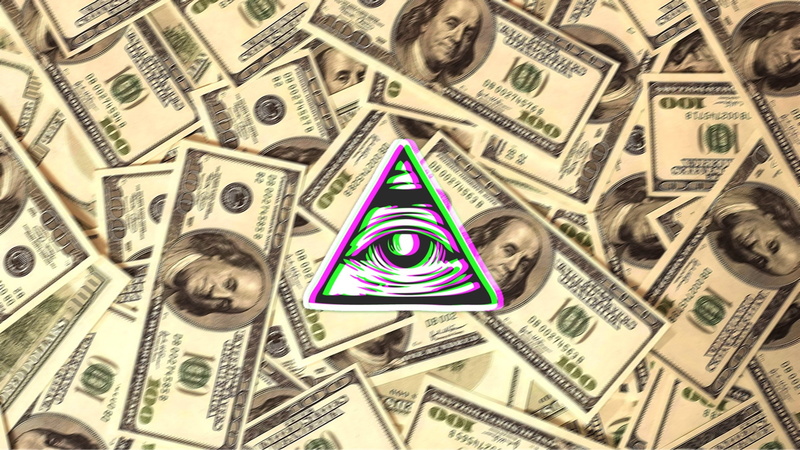 digital art, 1080P, dollars, money, Illuminati, eyes