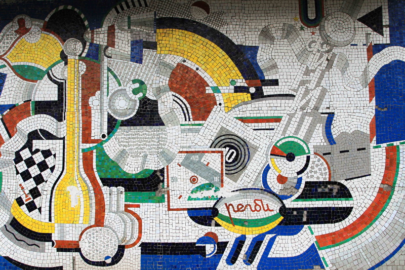 connection, ussr, multi colored, travel, mosaic, wall, full frame, советскаямозаика, representation, tile, mural, 4K, pushkin, guitar, советскиеартефакты