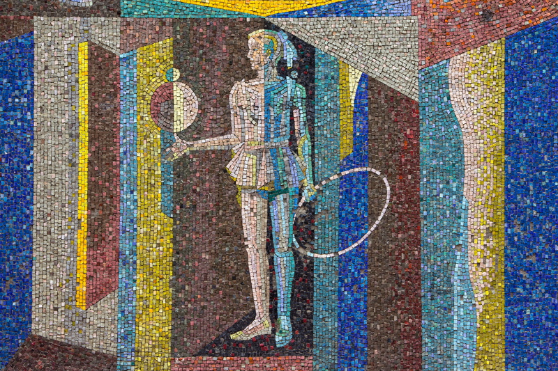 wall - building feature, 4K, tile, creativity, urban, full frame, no people, blue, rug, building, design, ссср, architecture, old, art, textured, mosaic
