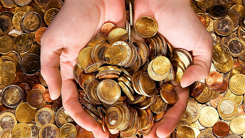 euro, hands, finance, coins, abundance, high angle view, currency, coin, real people, close-up, animal wildlife, holding, human body part, finger, treasure