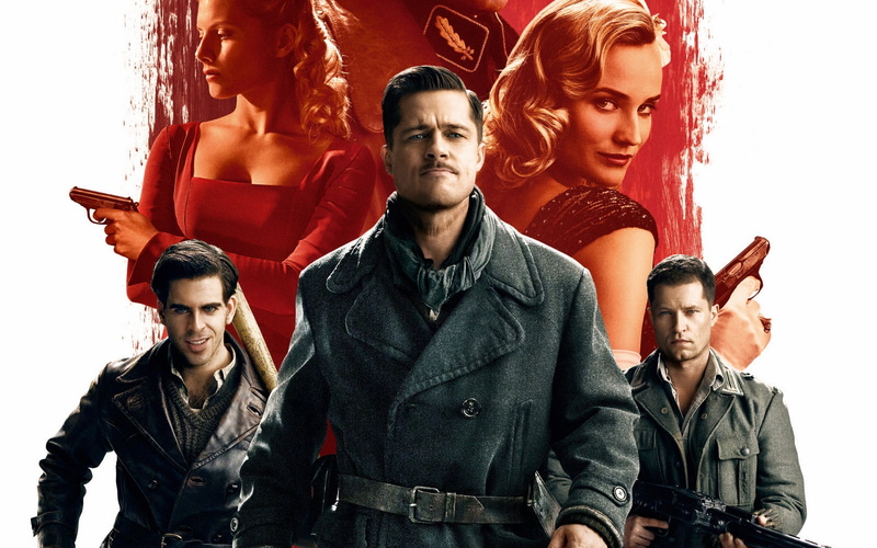 people, standing, 2K, studio shot, looking at camera, pitt, togetherness, men, brad, portrait, group of people, Inglourious Basterds, casual clothing