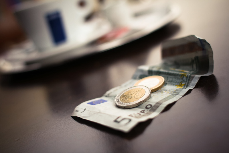 banking, coin, 4K, money, dollar, euro, coins, wealth, still life, paper Currency, social issues, indoors, small group of objects, high angle view, two objects