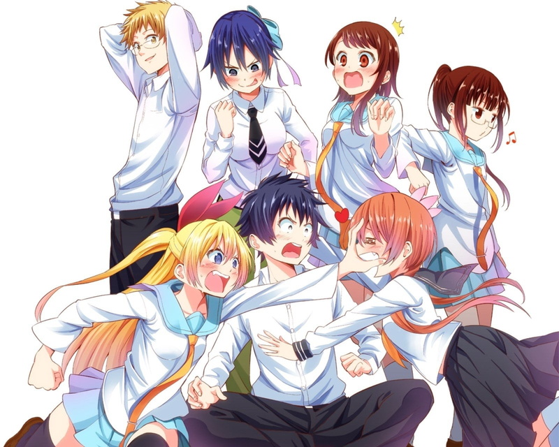 multi colored, togetherness, Anime, girls, adult, group of people, young women, Ruri Miyamoto, happiness, standing, art and craft, Raku Ichijō, costume