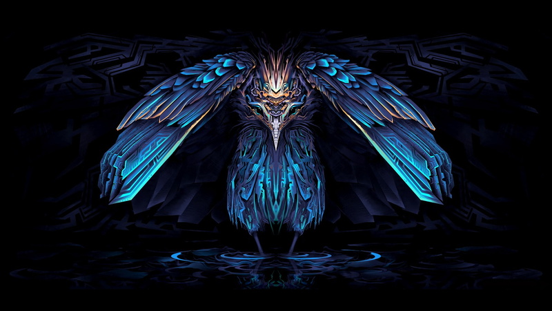 wildlife, blue, digital, art, 1080P, character, herons, digital art, bird